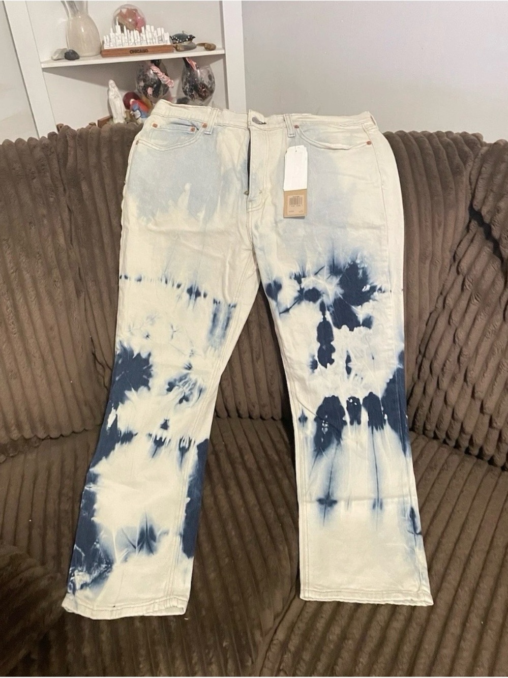 Levi's Straight-Leg Tie-Dye Jeans - Blue & White